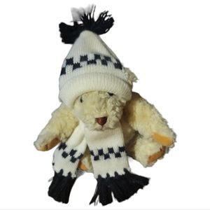 Vtg 93 Kitties Polar Bear Knitted Scarf Hat Movable Arms Legs